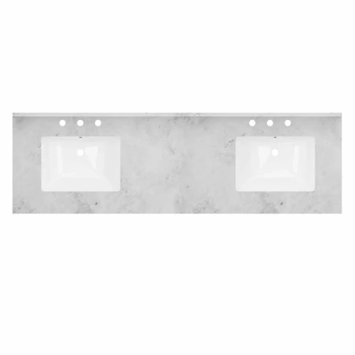72 Inch Vanity Top with Rectangular Undermount Sinks