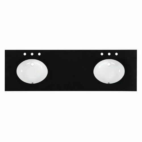72 Inch Vanity Top with Oval Undermount Sinks