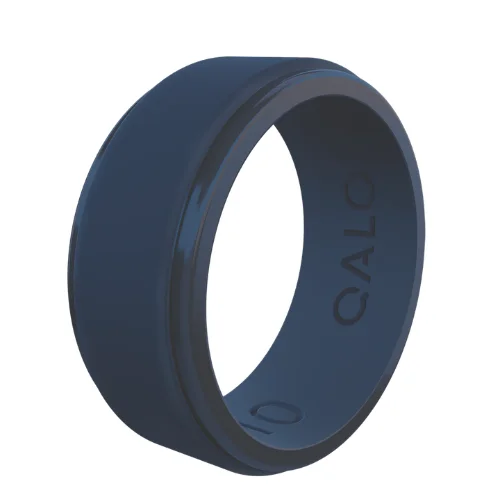 Men's Polished Step Edge Silicone Ring